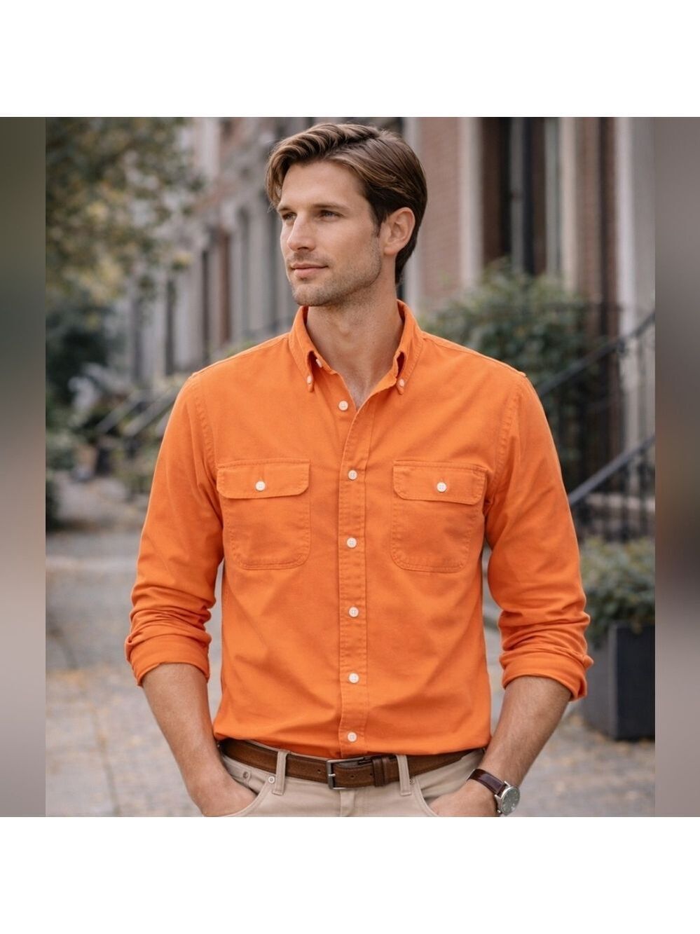 Polo Ralph Lauren Classic Fit Button-Down Shirt NWT Small Orange